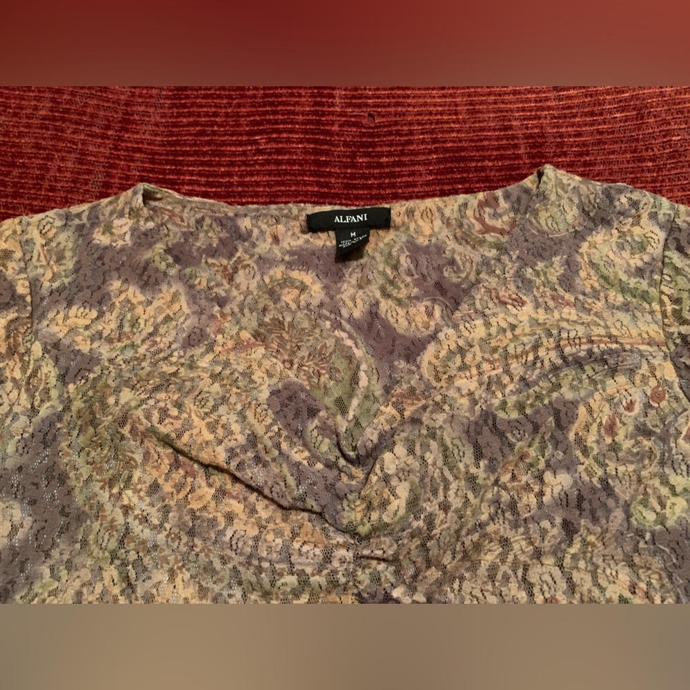 Paisley & Floral Tan Brown Top - Picture 6 of 9